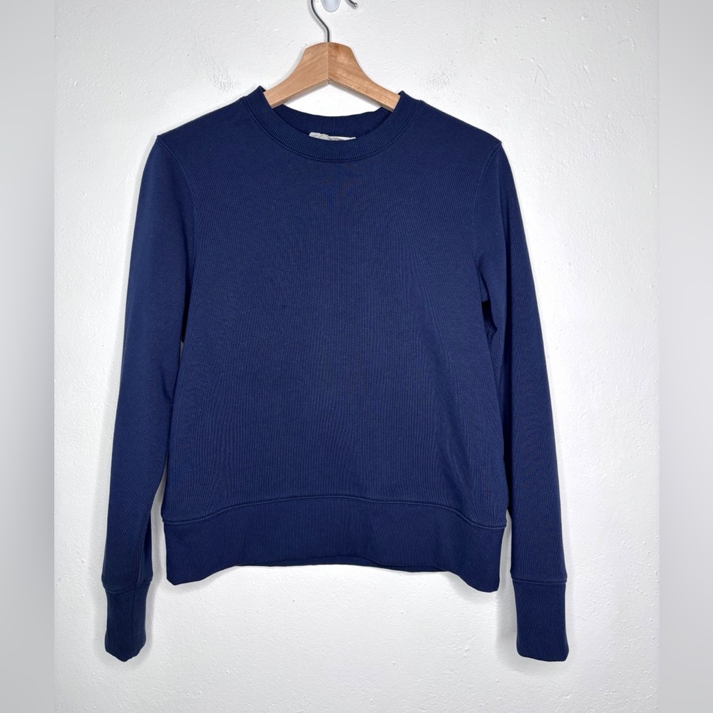Everlane Off Duty Terry Crew Neck Sweatshirt Dark Navy Size XS